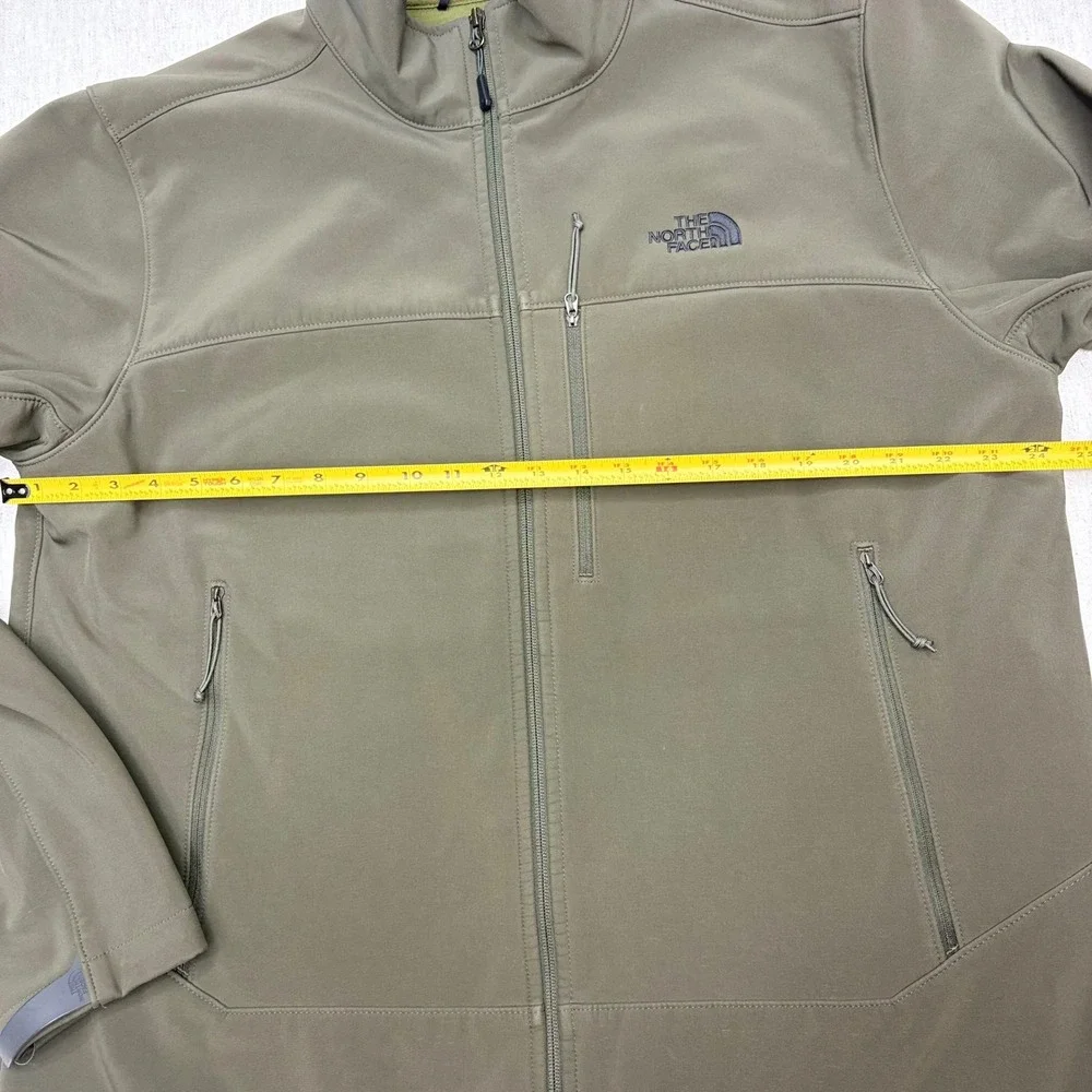 The North Face Apex Bionic Softshell Jacket Mens XL Green Full Zip Fleece Read!!